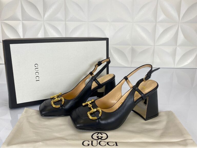 gucci ayakkabi horsebit topuklu siyah 9 cm ithal deri