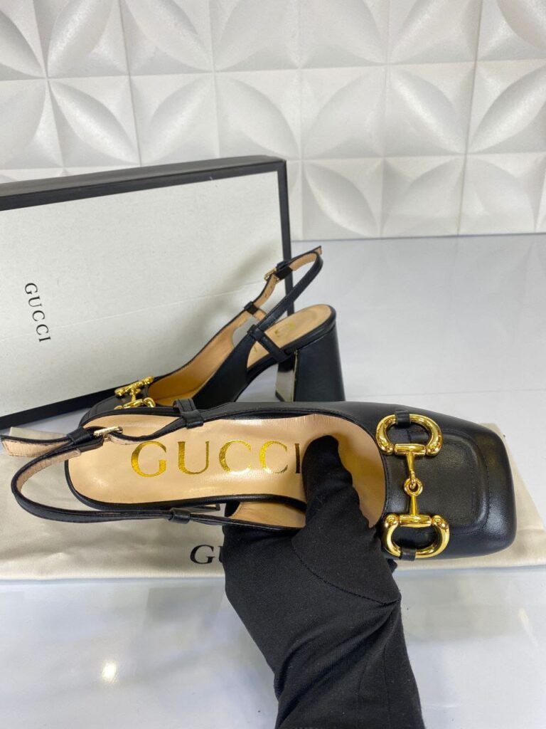 gucci ayakkabi horsebit topuklu siyah 9 cm ithal deri