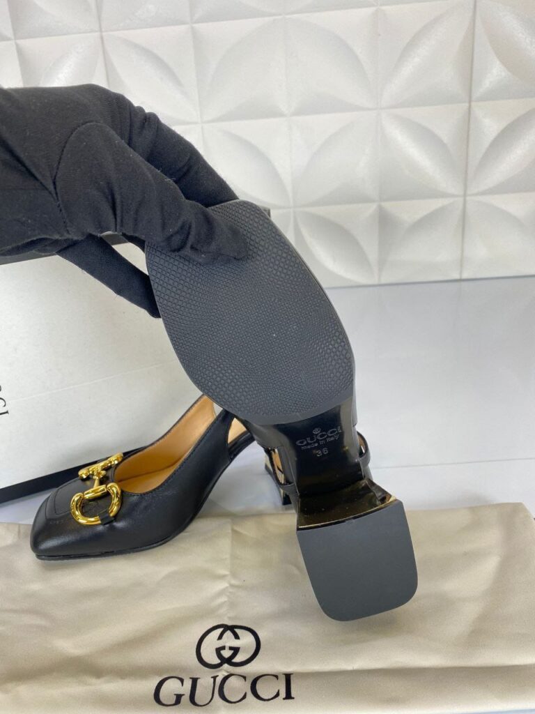 gucci ayakkabi horsebit topuklu siyah 9 cm ithal deri