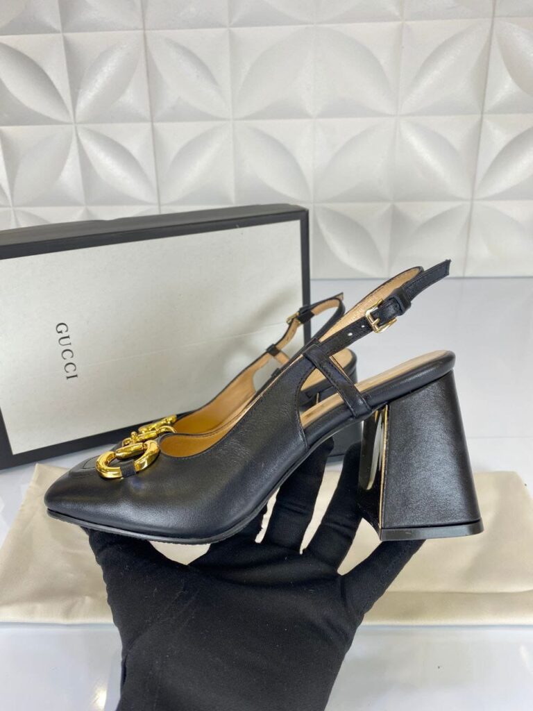 gucci ayakkabi horsebit topuklu siyah 9 cm ithal deri