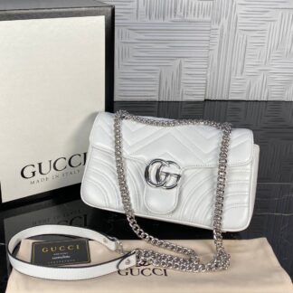 gucci canta marmont beyaz silver 25x17 cm ithal