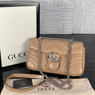 gucci canta marmont camel silver 25x17 cm ithal