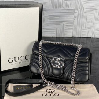 gucci canta marmont siyah silver 25x17 cm ithal