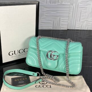 gucci canta marmont turkuaz silver 25x17 cm ithal