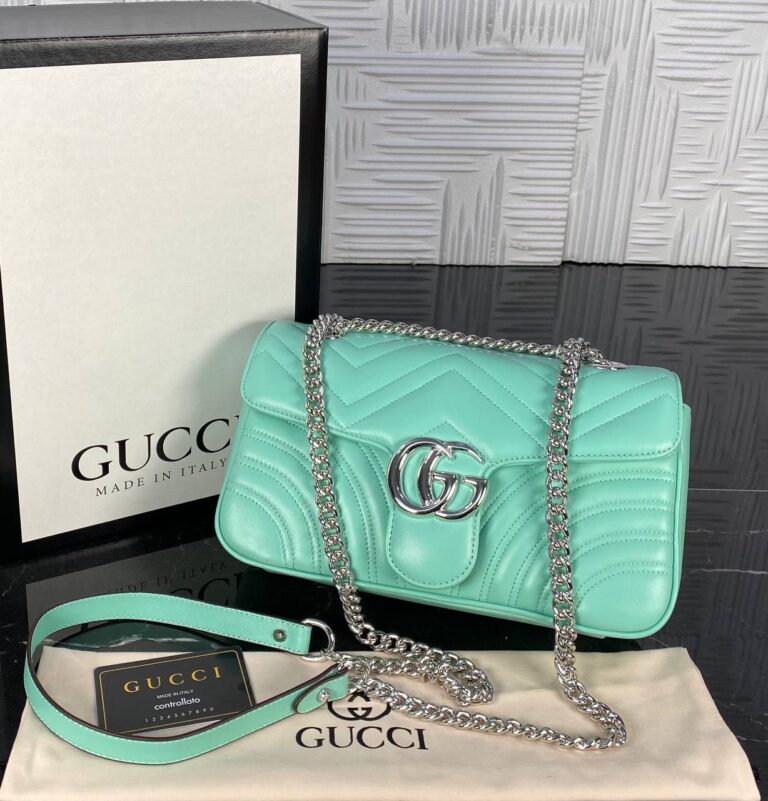 gucci canta marmont turkuaz silver 25x17 cm ithal