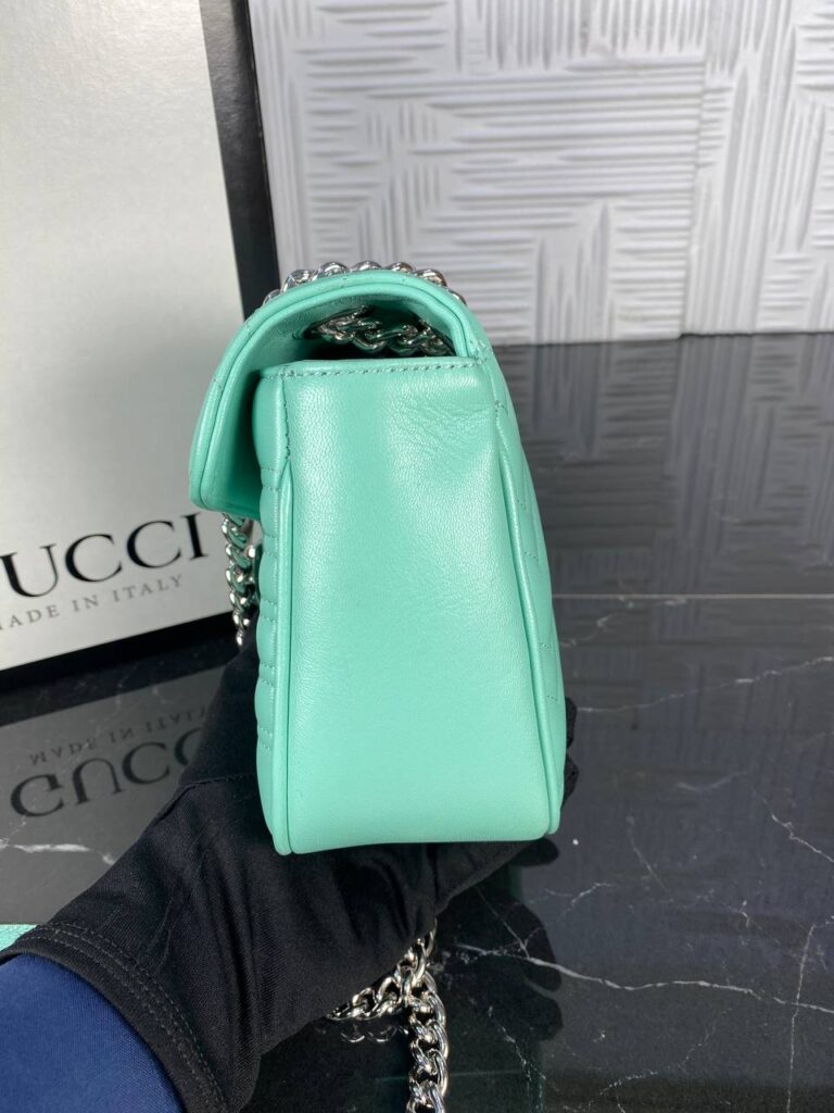 gucci canta marmont turkuaz silver 25x17 cm ithal