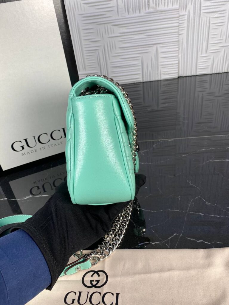 gucci canta marmont turkuaz silver 25x17 cm ithal