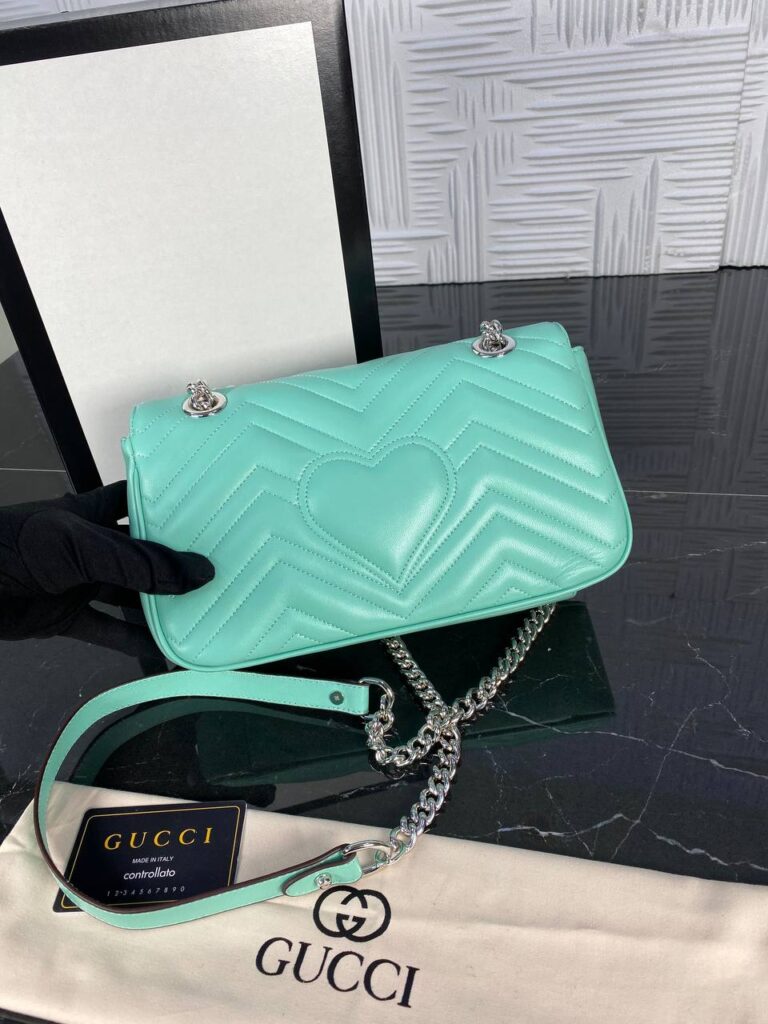 gucci canta marmont turkuaz silver 25x17 cm ithal