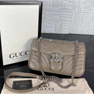 gucci canta marmont vizon silver 25x17 cm ithal