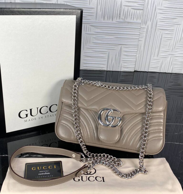 gucci canta marmont vizon silver 25x17 cm ithal