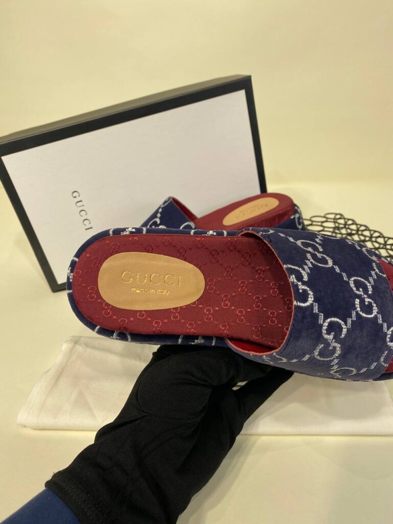 gucci terlik lacivert ithal hakiki deri
