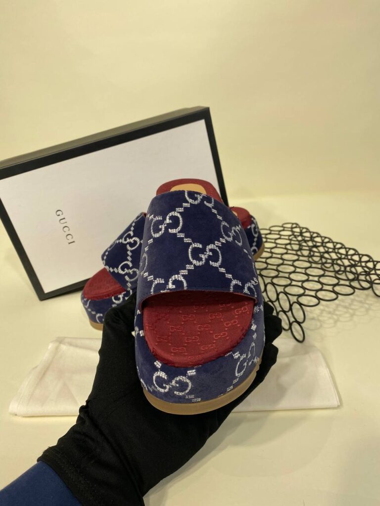gucci terlik lacivert ithal hakiki deri