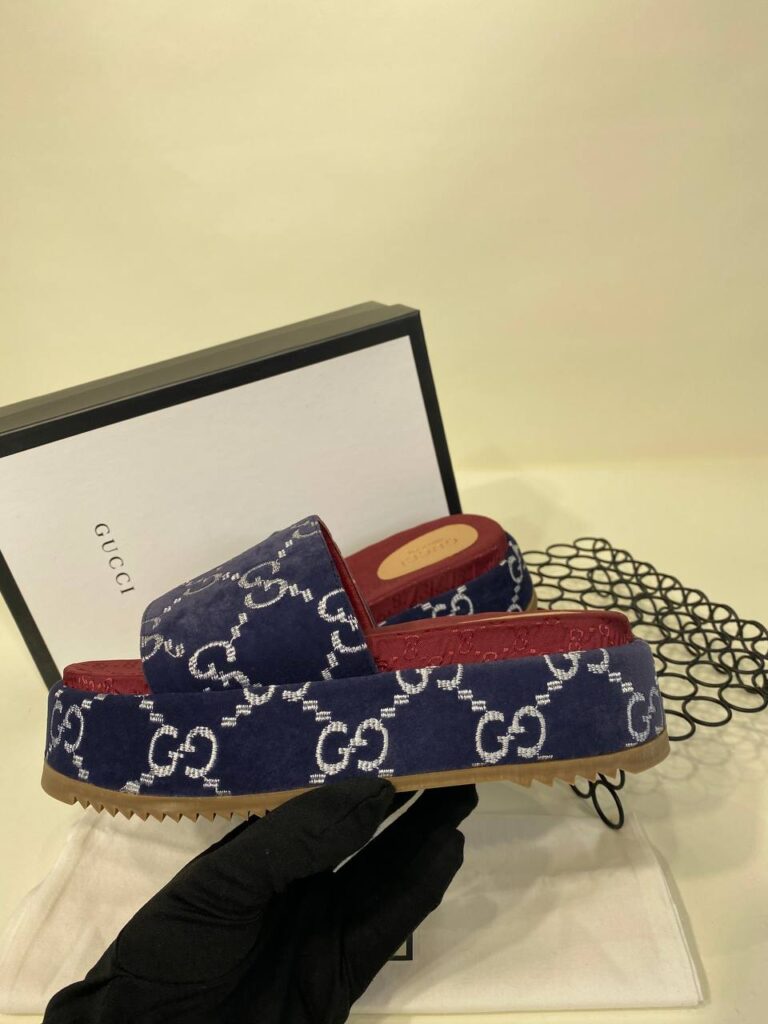 gucci terlik lacivert ithal hakiki deri