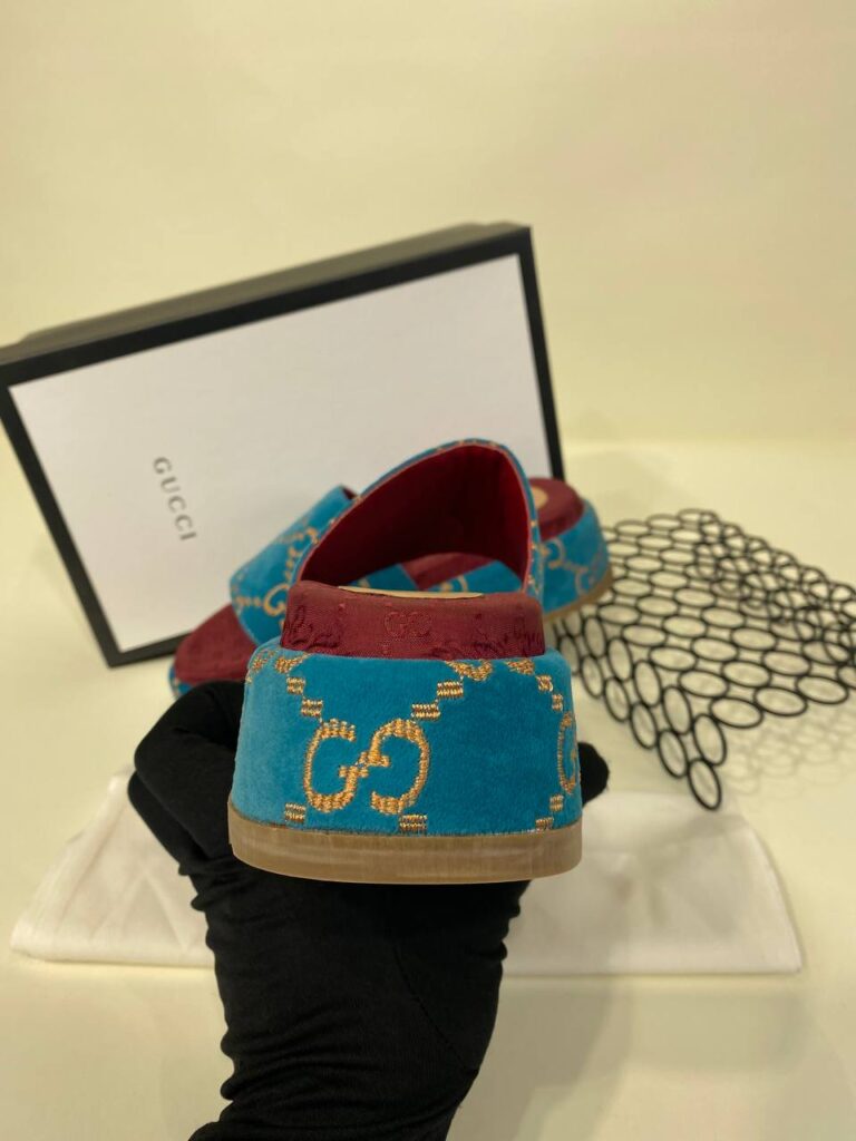 gucci terlik mavi ithal hakiki deri