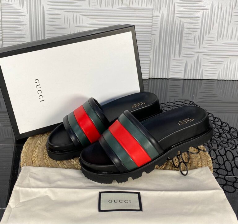 gucci terlik siyah klasik hakiki deri ithal