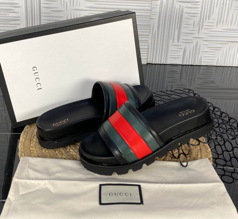 gucci terlik siyah klasik hakiki deri ithal