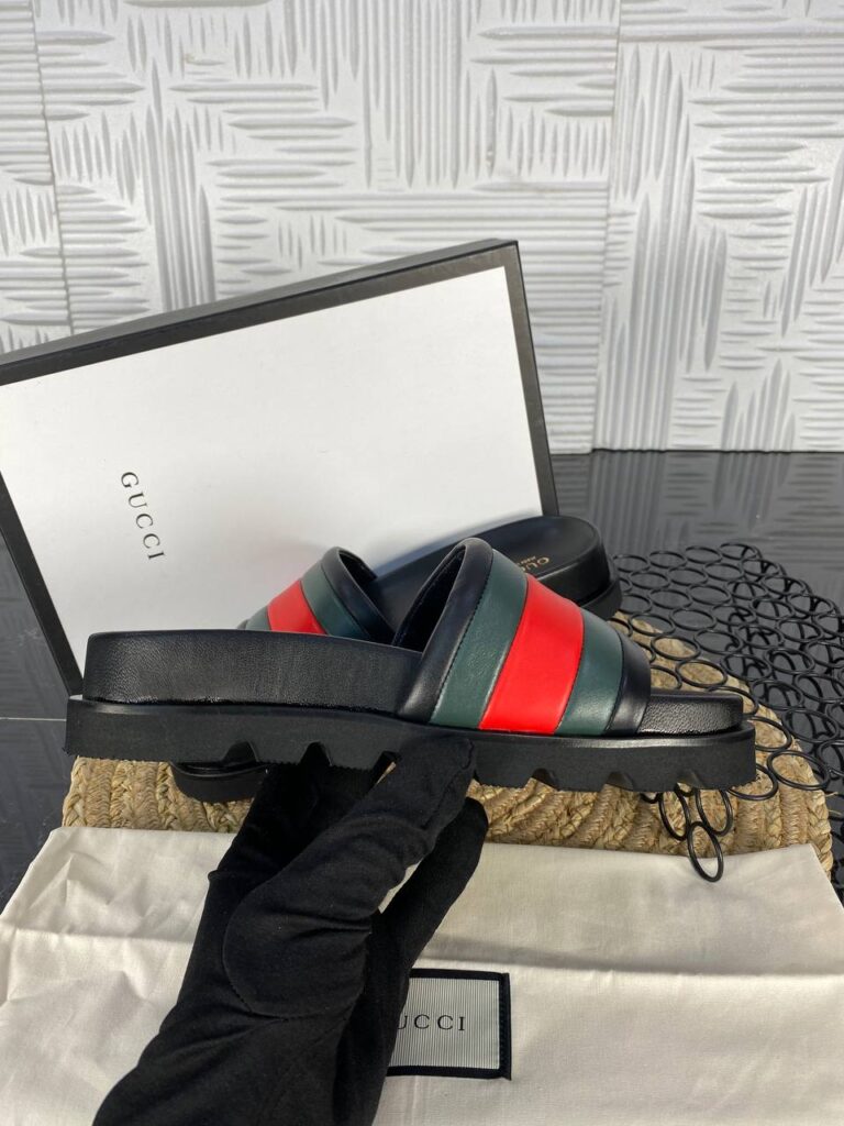 gucci terlik siyah klasik hakiki deri ithal