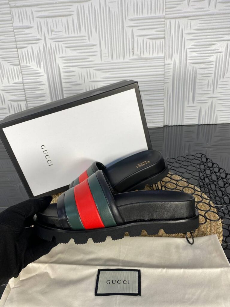 gucci terlik siyah klasik hakiki deri ithal