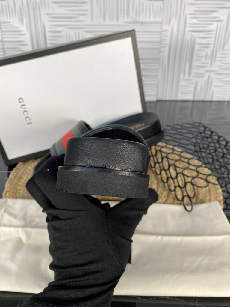 gucci terlik siyah klasik hakiki deri ithal