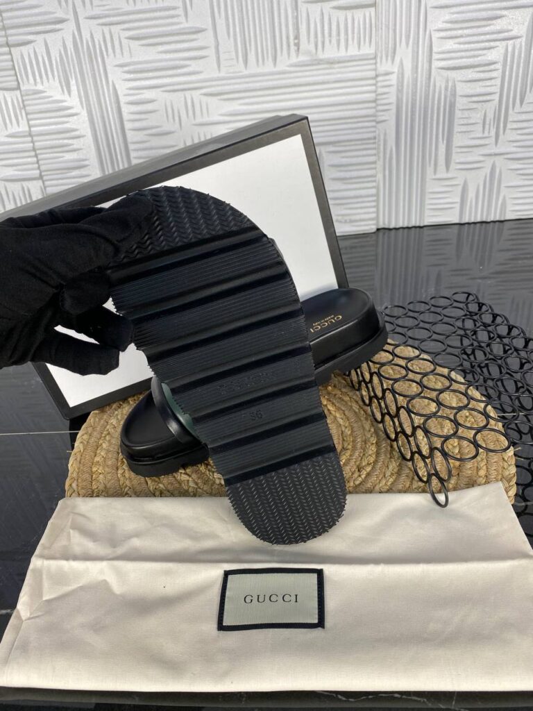 gucci terlik siyah klasik hakiki deri ithal
