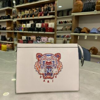 kenzo canta portfoy clutch beyaz suni deri