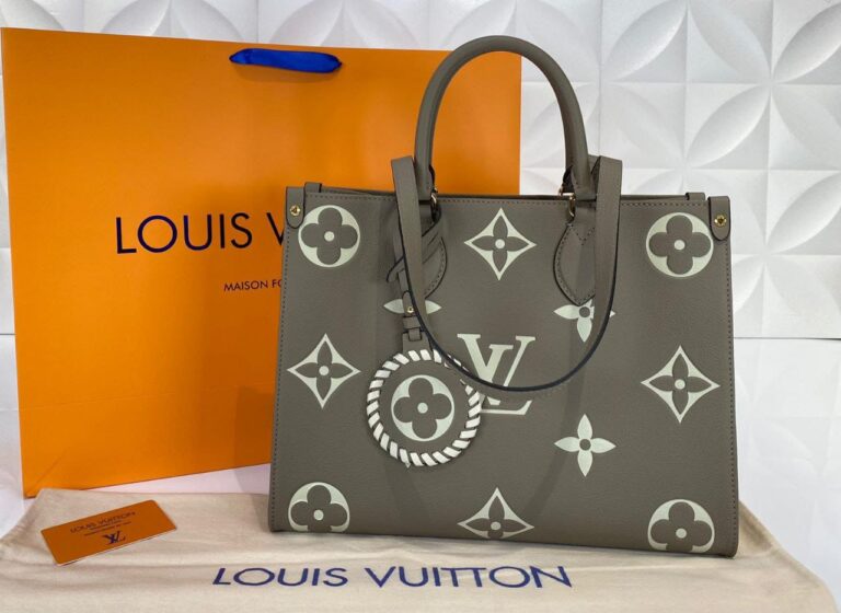 louis vuitton canta on the go mm ortaboy vizon krem deri 34x26 cm