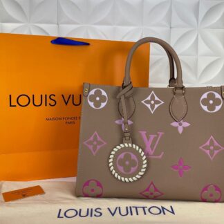 louis vuitton canta on the go mm ortaboy vizon pembe deri 34x26 cm