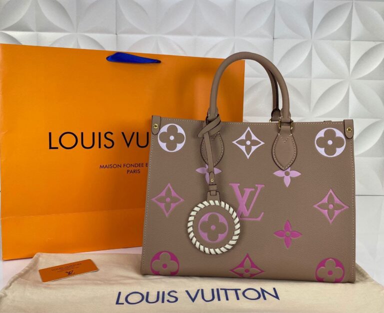 louis vuitton canta on the go mm ortaboy vizon pembe deri 34x26 cm