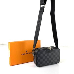 louis vuitton canta postaci unisex gri damier 18.5x11x6.5 cm