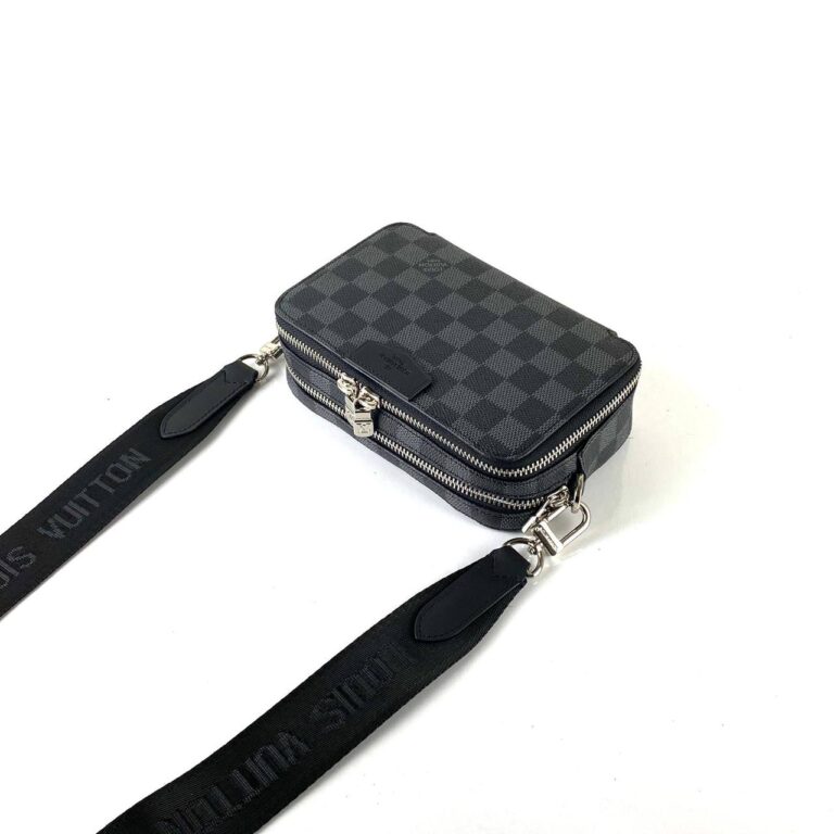 louis vuitton canta postaci unisex gri damier 18.5x11x6.5 cm