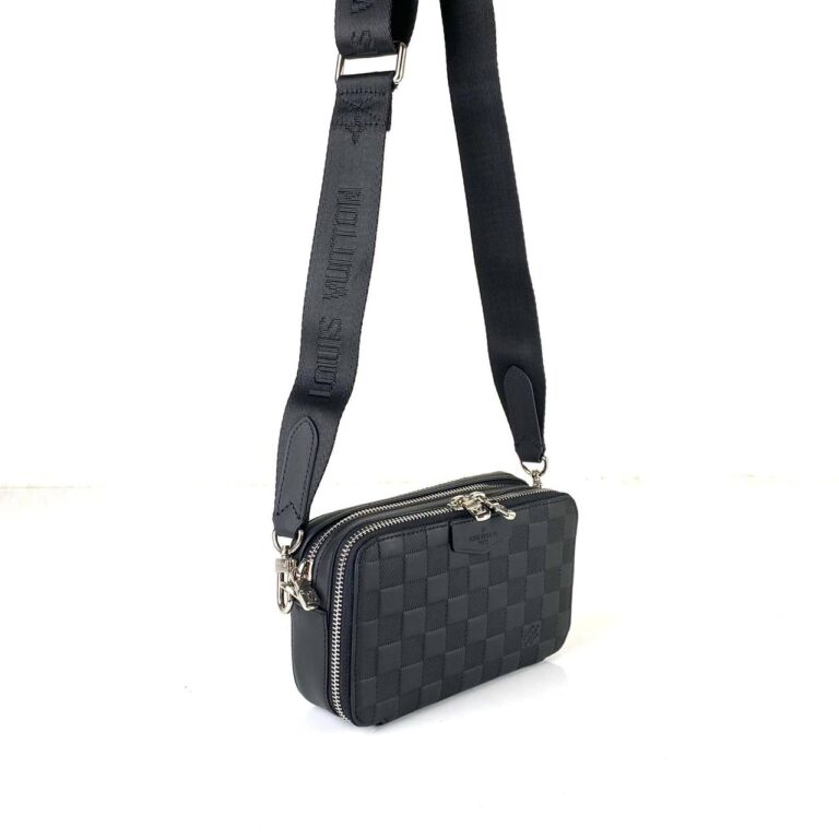 louis vuitton canta postaci unisex siyah 18.5x11x6.5 cm