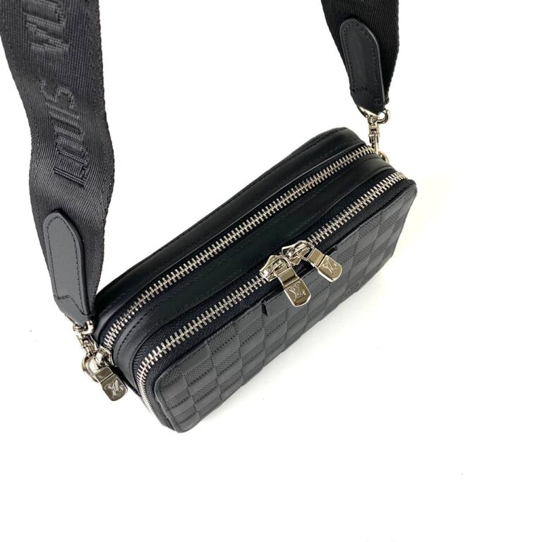 louis vuitton canta postaci unisex siyah 18.5x11x6.5 cm