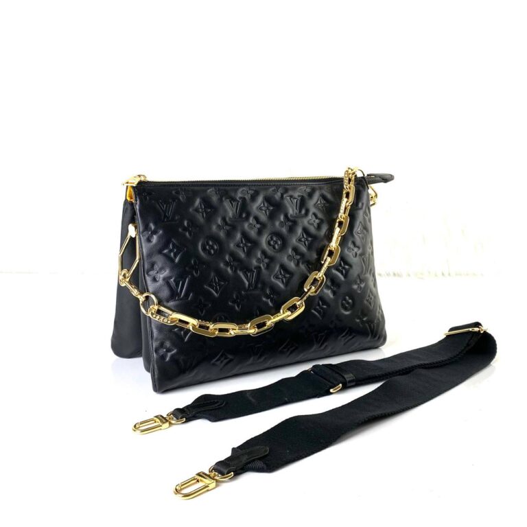 louis vuitton canta siyah deri mm bag empreinte 34x24x12 cm