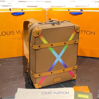louis vuitton canta soft trunk sirt taba hakiki deri 28x38 cm