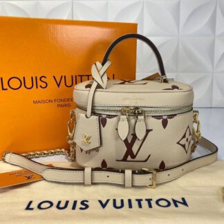 louis vuitton canta vanity pm bej deri 19x13 cm ithal