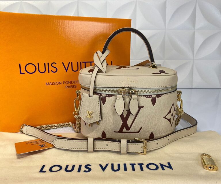 louis vuitton canta vanity pm bej deri 19x13 cm ithal