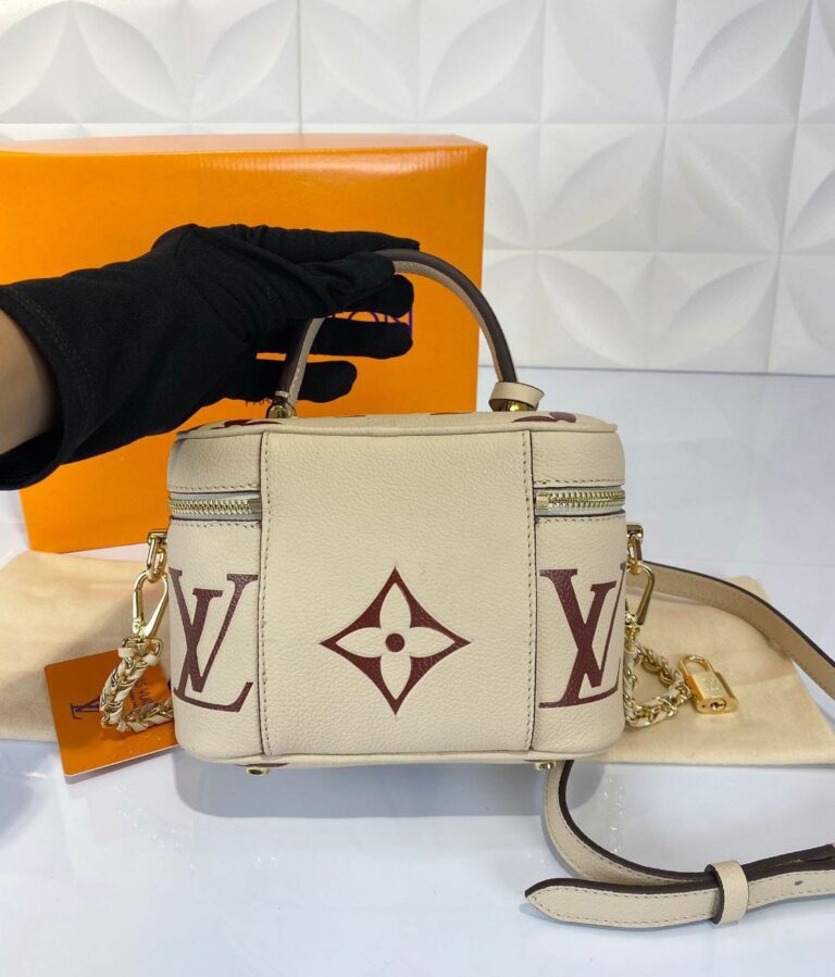 louis vuitton canta vanity pm bej deri 19x13 cm ithal