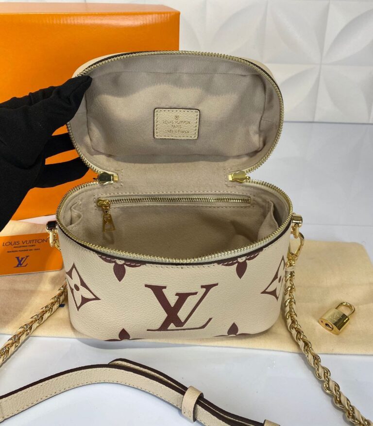 louis vuitton canta vanity pm bej deri 19x13 cm ithal
