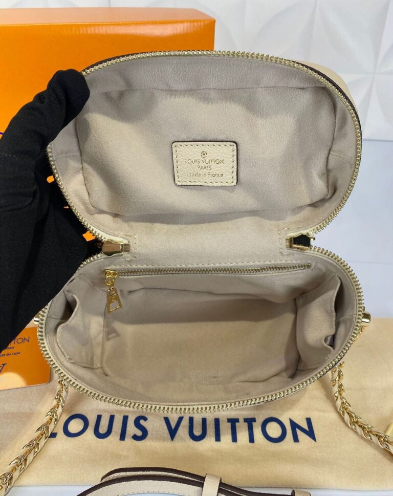 louis vuitton canta vanity pm bej deri 19x13 cm ithal
