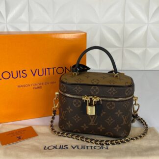 louis vuitton canta vanity pm monogram iki renkli kucuk 19x13 cm