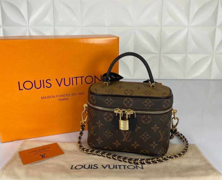 louis vuitton canta vanity pm monogram iki renkli kucuk 19x13 cm