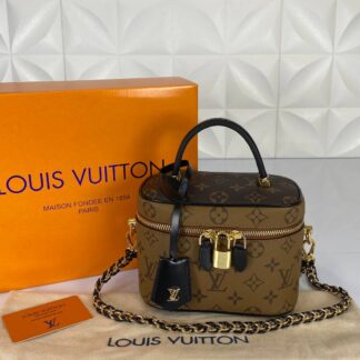 louis vuitton canta vanity pm monogram kahve kucuk 19x13 cm