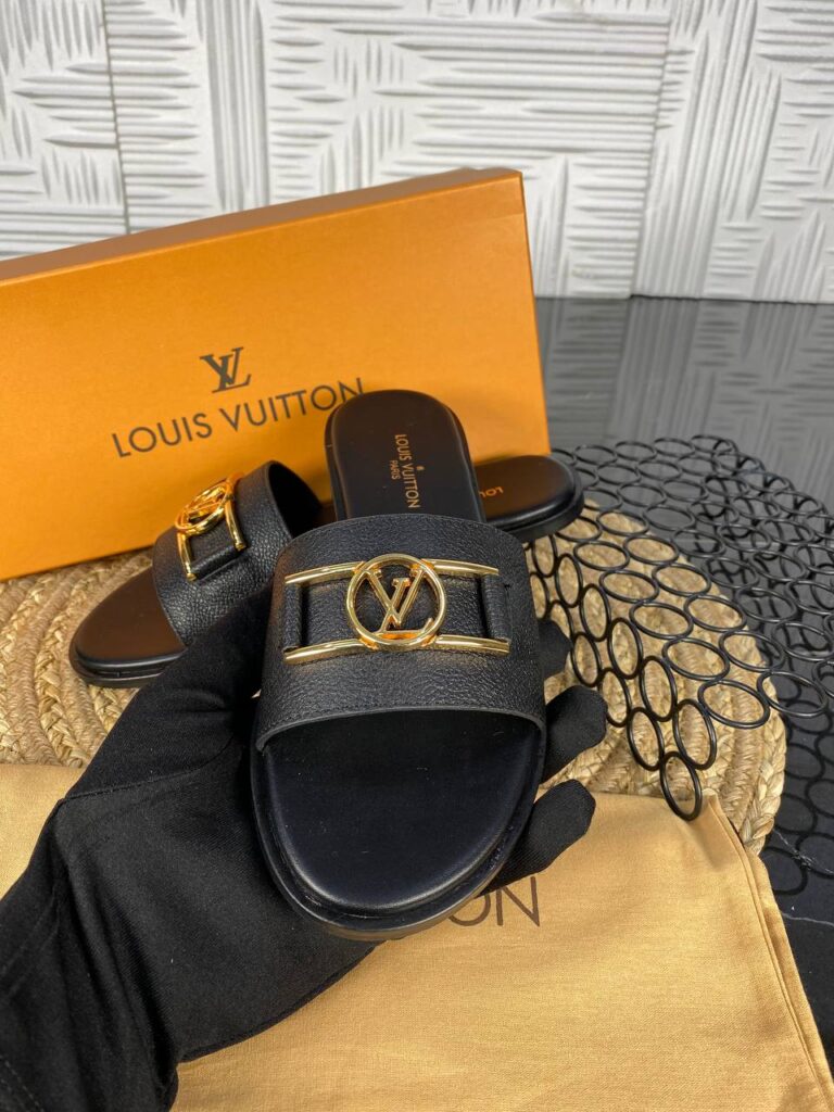 louis vuitton terlik siyah gold toka ithal