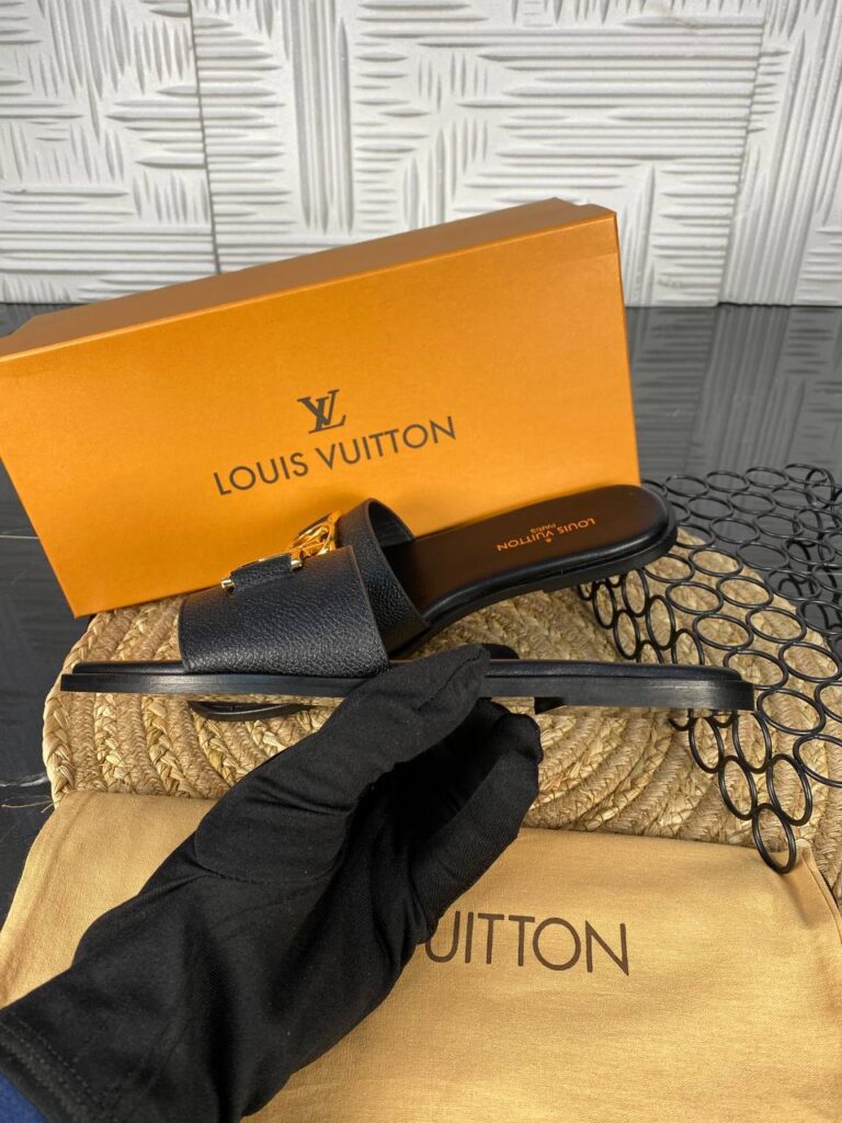 louis vuitton terlik siyah gold toka ithal
