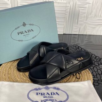 prada terlik siyah hakiki deri ithal