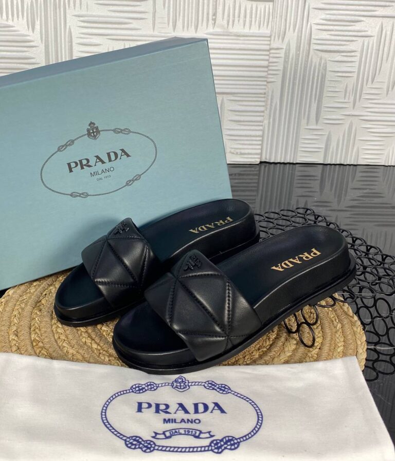 prada terlik siyah x design hakiki deri ithal