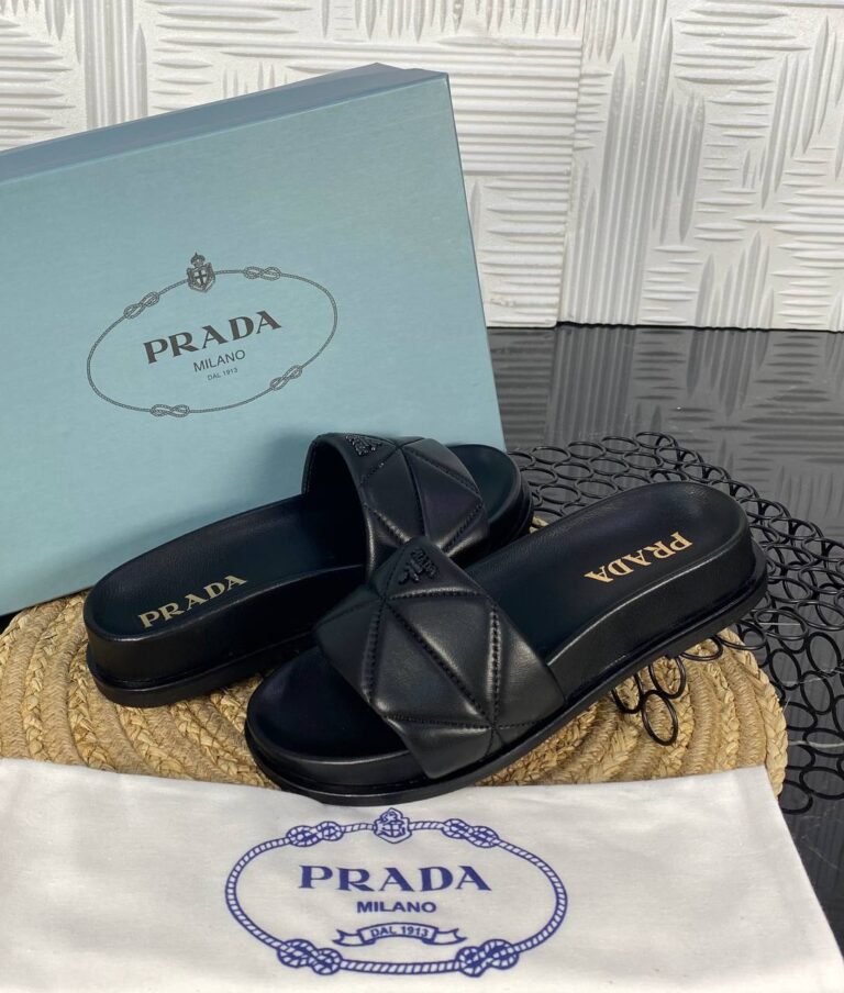 prada terlik siyah x design hakiki deri ithal