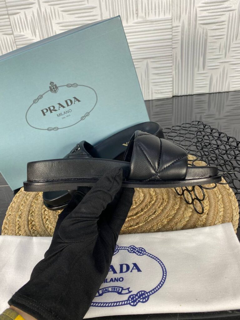 prada terlik siyah x design hakiki deri ithal