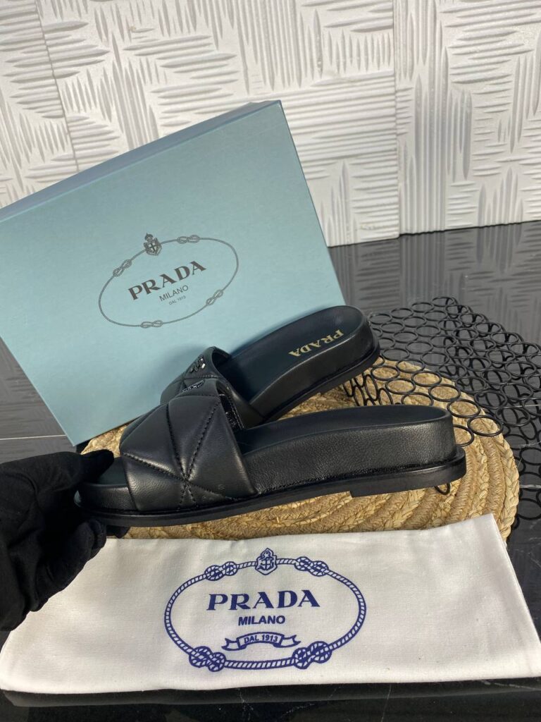 prada terlik siyah x design hakiki deri ithal