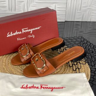 salvatore ferragamo terlik kahve gold toka ithal